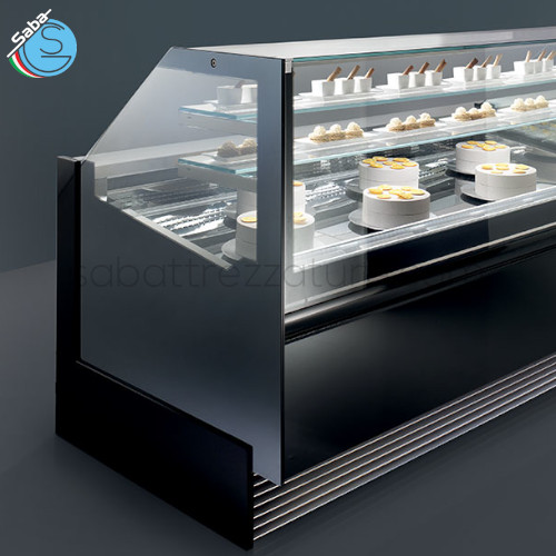 Vetrina pasticceria L 1850 VA MAGNUM - Versione Multifood bianco - Dim. mm L1880 x P1165 X H1370 (Vetri alti) - Refrigerazione Ventilata - Motore interno - Temp. d'esercizio: 0/+5 °C - Potenza W 733 - Alim. V 230/50Hz monofase