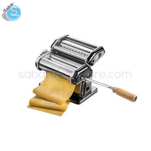 Macchina per pasta manuale Imperia iPasta la NERA 119 - Permette di preparare la sfoglia in sei diversi spessori e due tipi di pasta: tagliatelle e fettuccine.