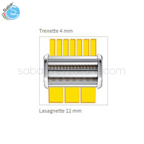 Accessorio per il taglio della pasta in 2 formati: trenette (4 mm) e lasagnette (12 mm).