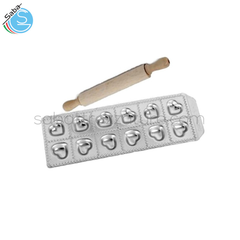 OFFERTA: Imperia RAVIOLAMP n. 12 ravioli cuoricini + Mattarello in legno